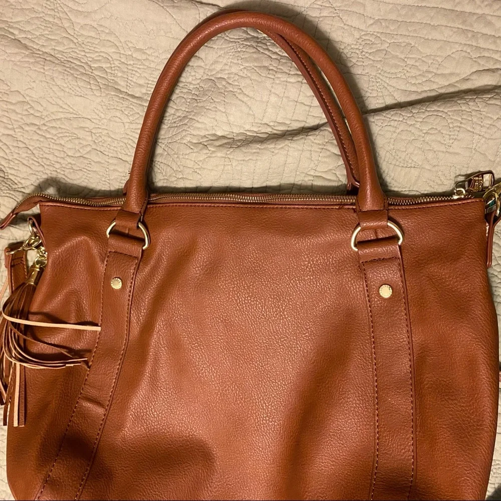 Steve Madden Cognac Tassel Hobo/Satchel Bag - Picture 5 of 11
